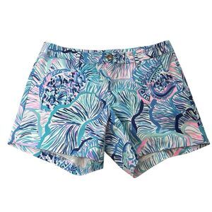 Lilly Pulitzer Callahan Stretch Shorts Size 4 NWT Bermuda Blue Fishful